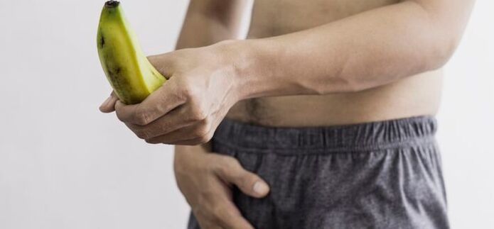 o tamaño do pene dun home no exemplo dun plátano